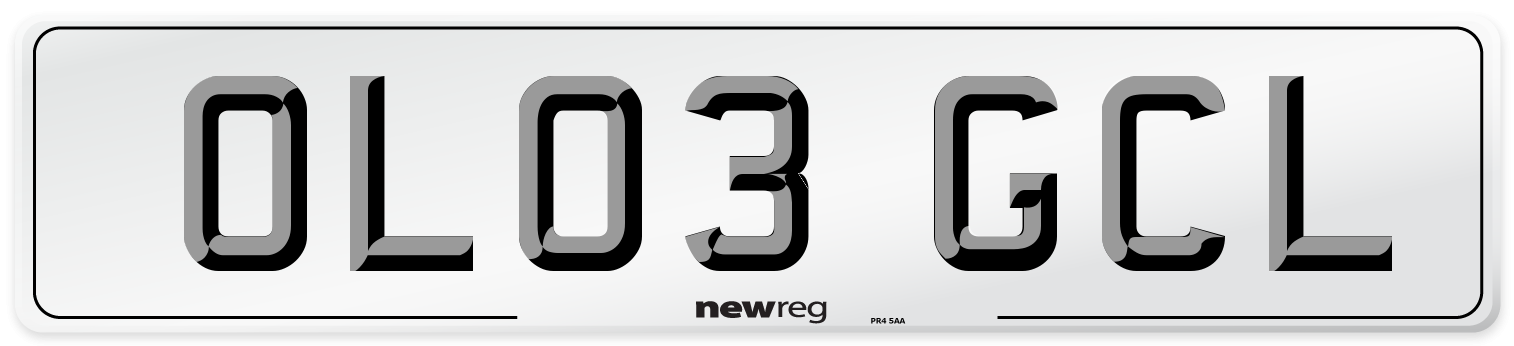 OL03 GCL Number Plate from New Reg
